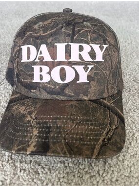 Dairy Boy Camo Trucker Hat - Brown and pink